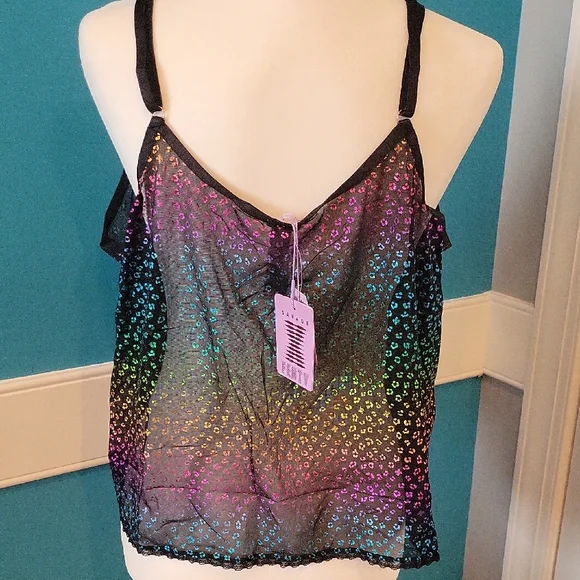 Savage X FENTY Rainbow Foil Sheer Top 2X - Picture 3 of 4